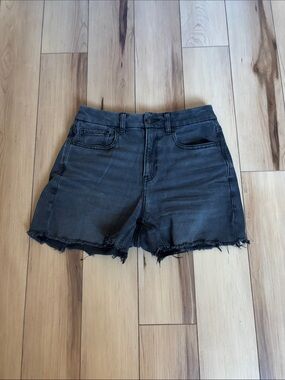 American Eagle Outfitters Washed Black High-Rise Jean Shorts